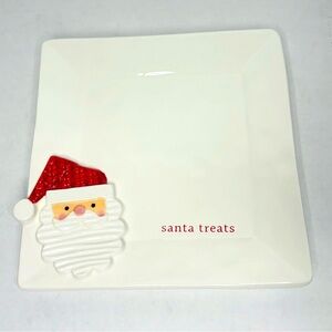 Mudpie Christmas Santa’s Treats 7" Square Cookie Dessert Plate